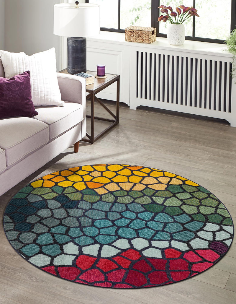Marrakesh Elegance Collection Area Rug - Melilla Round Multi lifestyle 36