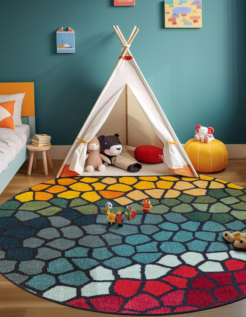 Marrakesh Elegance Collection Area Rug - Melilla Round Multi lifestyle 42