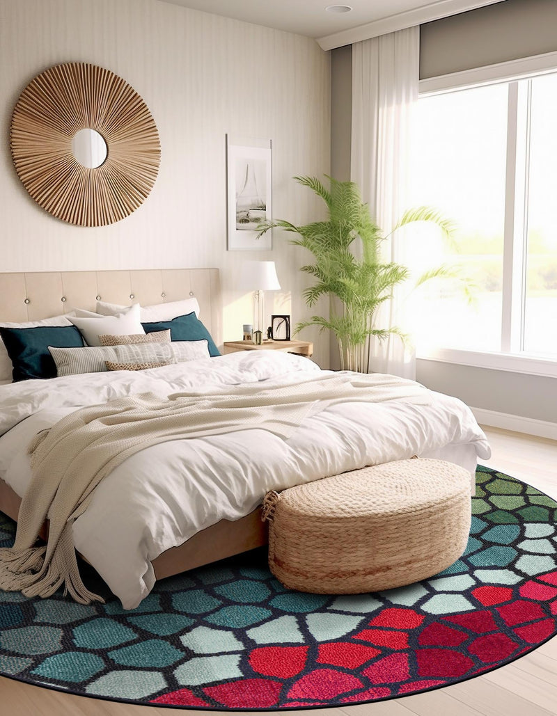 Marrakesh Elegance Collection Area Rug - Melilla Round Multi lifestyle 45
