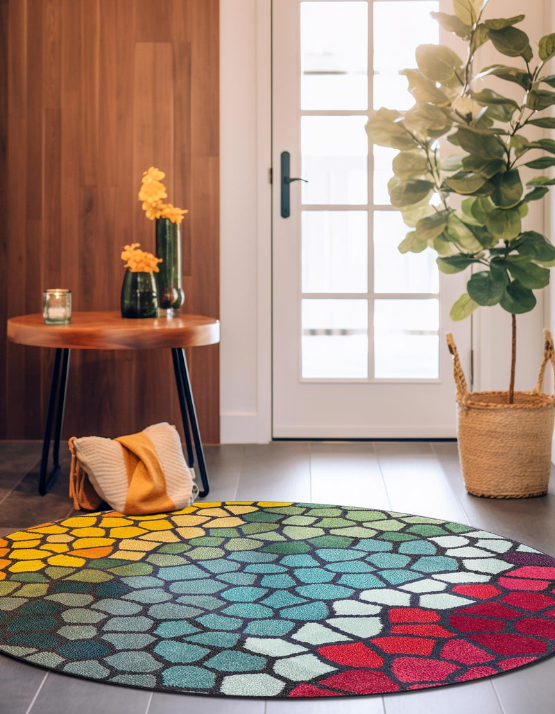 Marrakesh Elegance Collection Area Rug - Melilla Round Multi lifestyle 48