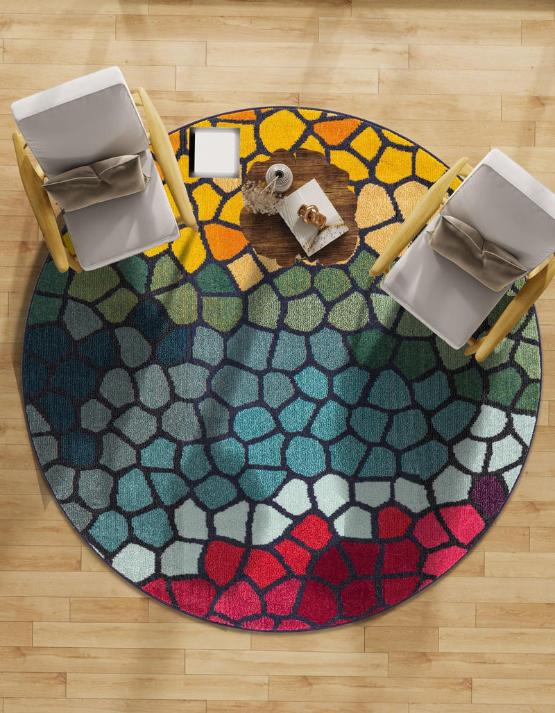 Marrakesh Elegance Collection Area Rug - Melilla Round Multi lifestyle 54