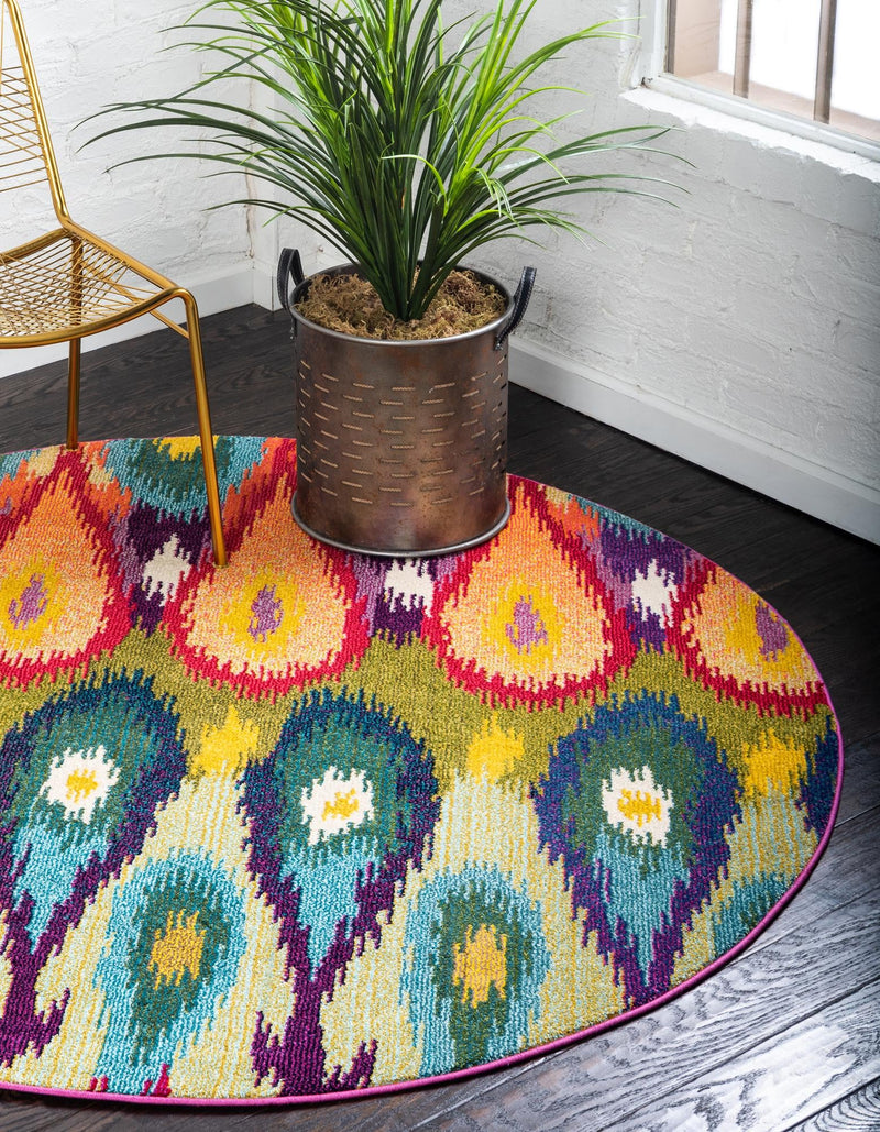 Marrakesh Elegance Collection Area Rug - Zagora Round Multi lifestyle 15