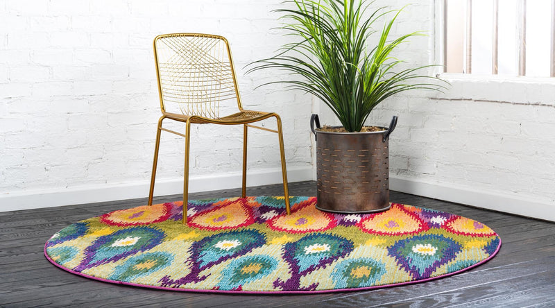 Marrakesh Elegance Collection Area Rug - Zagora Round Multi lifestyle 18