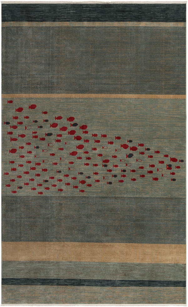 Zagros Oasis Collection Area Rug - Kermanshah Rectangular Blue lifestyle 7