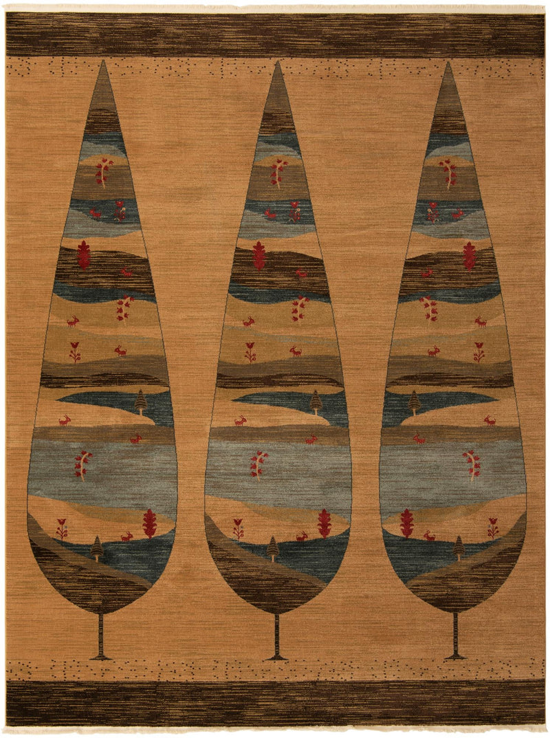 Zagros Oasis Collection Area Rug - Malayer Rectangle Tan Main