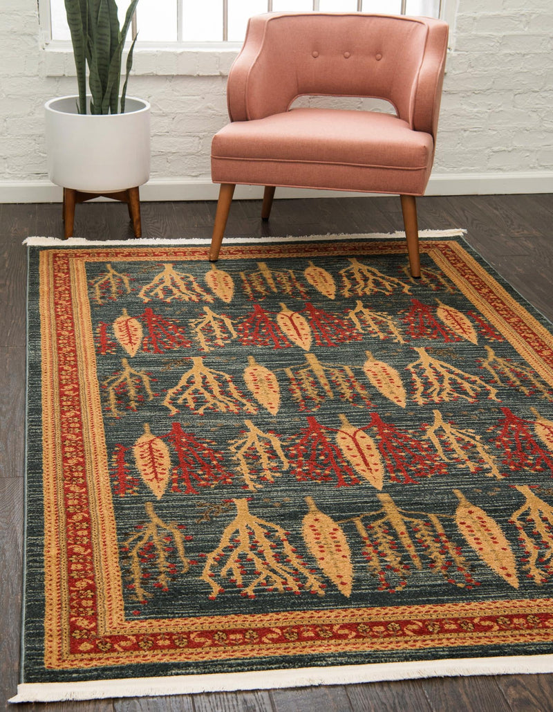 Zagros Oasis Collection Area Rug - Ilam Rectangle Blue lifestyle 4