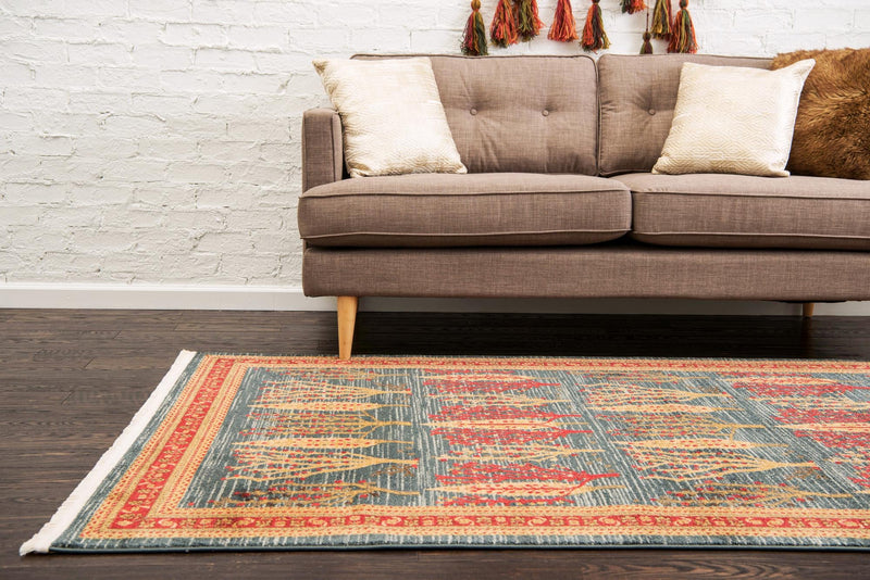 Zagros Oasis Collection Area Rug - Ilam Rectangle Blue lifestyle 8