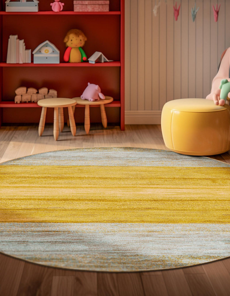 Zagros Oasis Collection Area Rug - Mehran Round Multi lifestyle 18