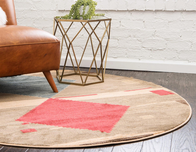 Zagros Oasis Collection Area Rug - Susa Round Tan lifestyle 17