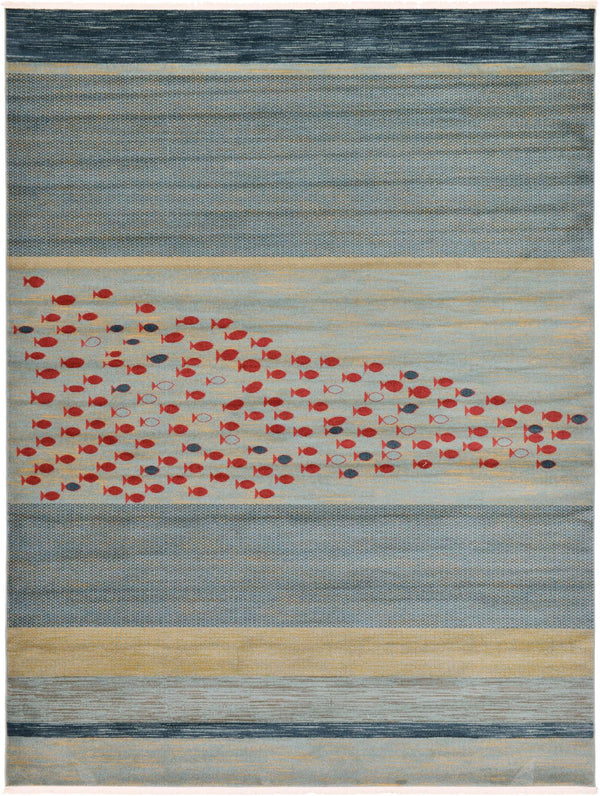 Zagros Oasis Collection Area Rug - Kermanshah Rectangle Blue Main