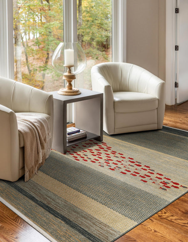 Zagros Oasis Collection Area Rug - Kermanshah Rectangular Blue lifestyle 24