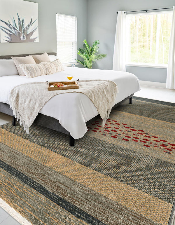 Zagros Oasis Collection Area Rug - Kermanshah Rectangular Blue lifestyle 44