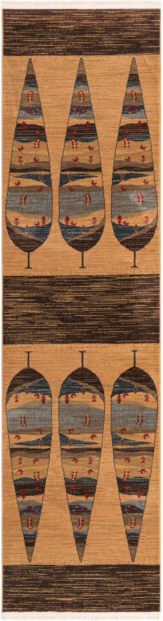 Zagros Oasis Collection Area Rug - Malayer Runner Tan lifestyle 11
