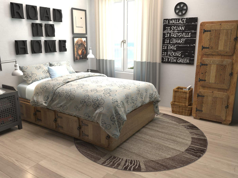 Studio Haven Collection Area Rug - Atelier Round Dark Beige lifestyle 61