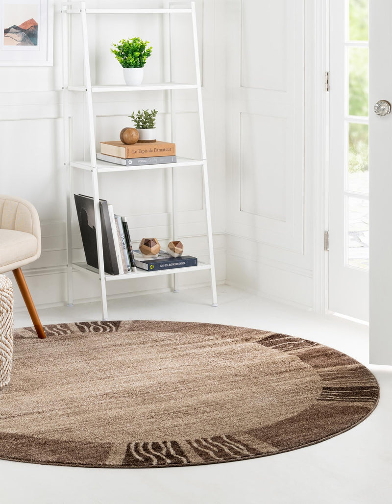 Studio Haven Collection Area Rug - Atelier Round Dark Beige lifestyle 63
