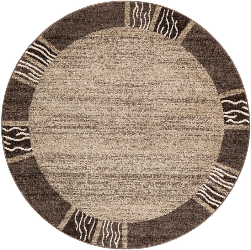 Studio Haven Collection Area Rug - Atelier Round Dark Beige lifestyle 51