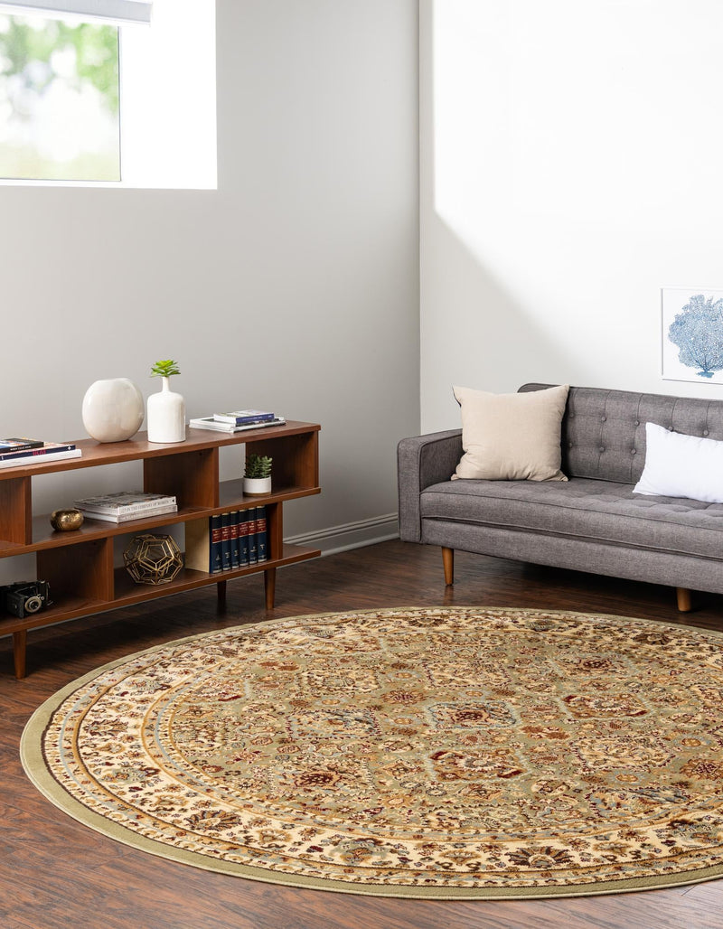 Jaipur Elegance Collection Area Rug - Sawai Round Light Green lifestyle 56