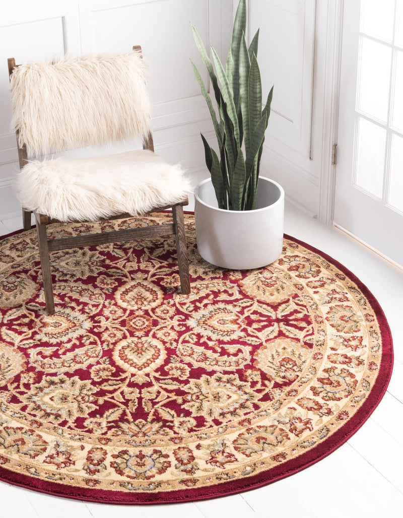 Jaipur Elegance Collection Area Rug - Gaitore Round Red lifestyle 48