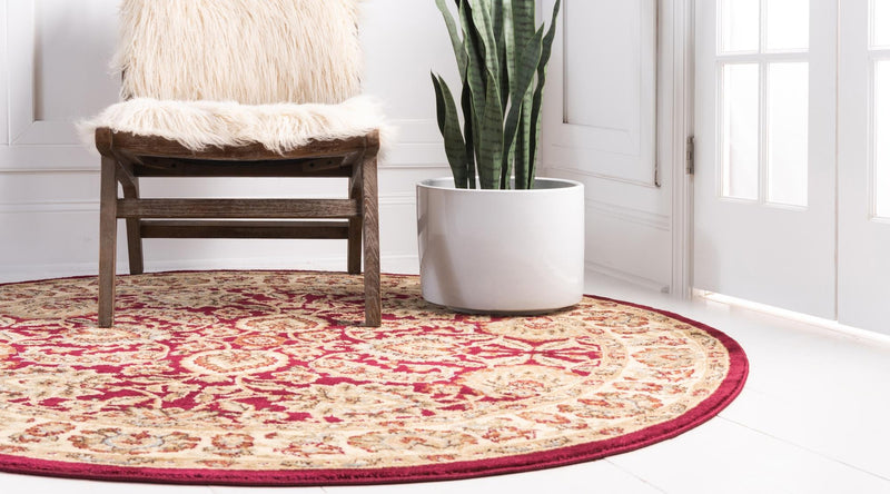 Jaipur Elegance Collection Area Rug - Gaitore Round Red lifestyle 71