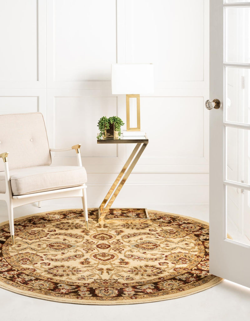Jaipur Elegance Collection Area Rug - Gaitore Round Cream lifestyle 63