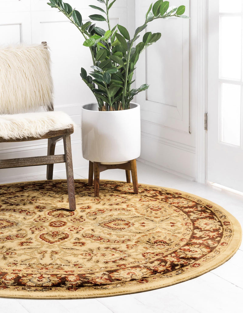 Jaipur Elegance Collection Area Rug - Gaitore Round Cream lifestyle 72