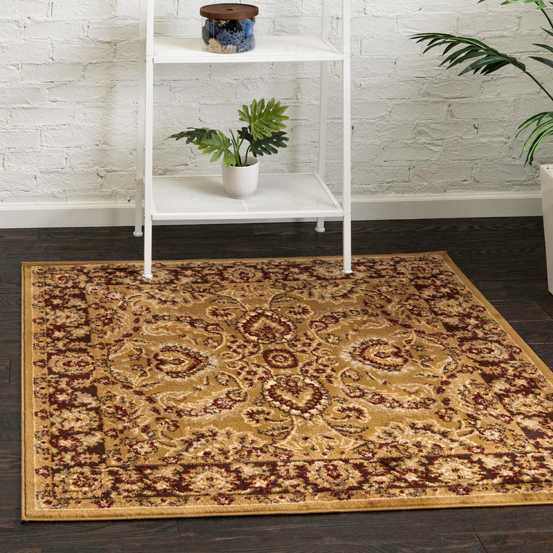 Jaipur Elegance Collection Area Rug - Gaitore Square Tan lifestyle 36