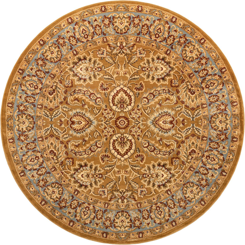 Jaipur Elegance Collection Area Rug - Gaitore Round Dark Yellow lifestyle 29