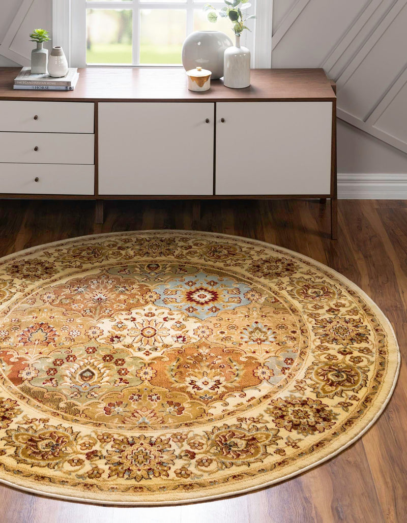 Jaipur Elegance Collection Area Rug - Jaigarh Round Cream lifestyle 12