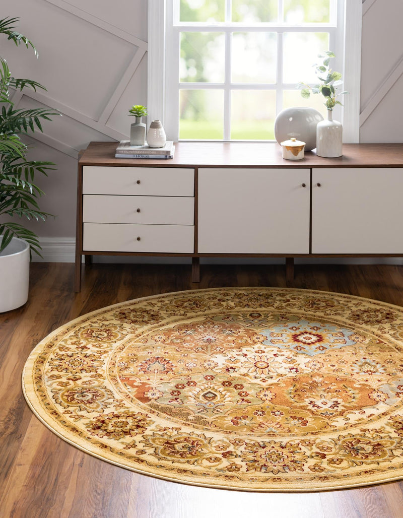 Jaipur Elegance Collection Area Rug - Jaigarh Round Cream lifestyle 17