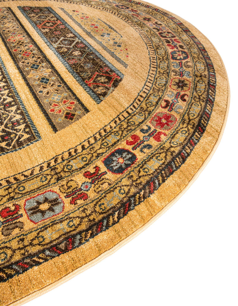 Zagros Oasis Collection Area Rug - Khorramabad Round Tan lifestyle 197