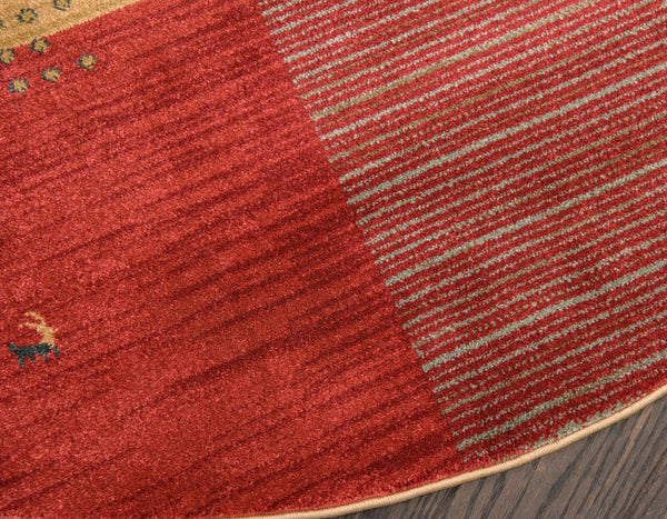 Zagros Oasis Collection Area Rug - Darrehshahr Round Tan lifestyle 28