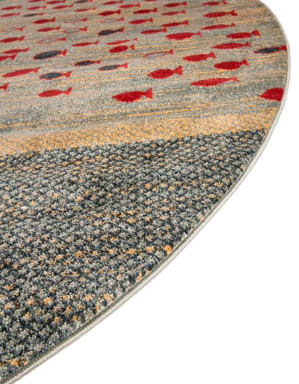 Zagros Oasis Collection Area Rug - Kermanshah Round Blue lifestyle 34