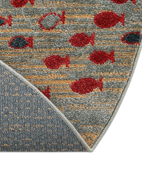 Zagros Oasis Collection Area Rug - Kermanshah Round Blue lifestyle 70