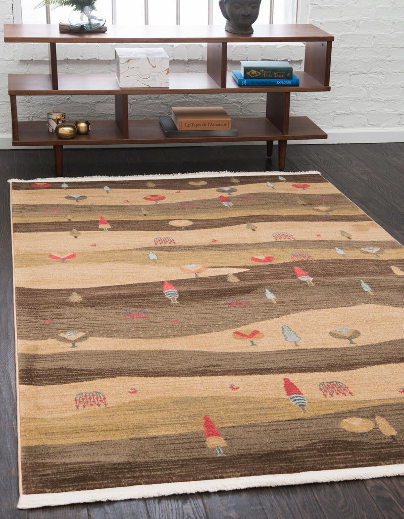 Zagros Oasis Collection Area Rug - Nahavand Rectangular Tan lifestyle 14