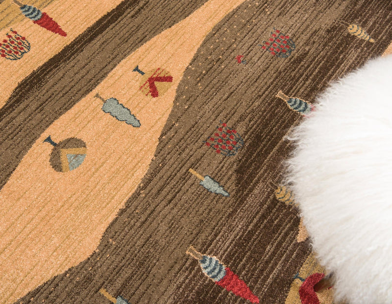 Zagros Oasis Collection Area Rug - Nahavand Rectangular Tan lifestyle 20