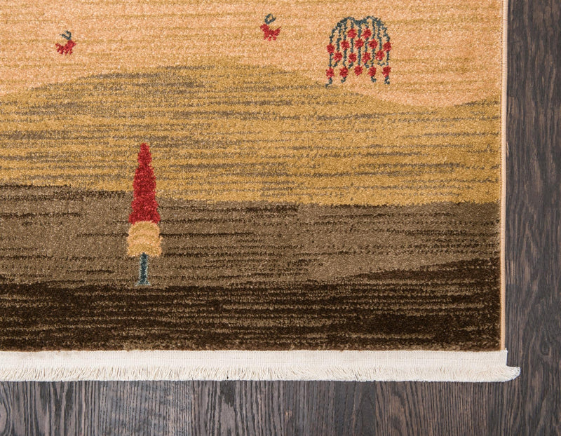 Zagros Oasis Collection Area Rug - Nahavand Rectangular Tan lifestyle 26