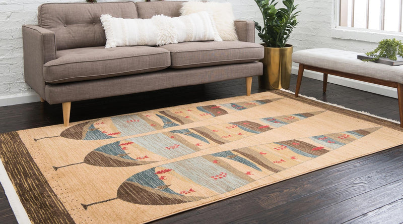 Zagros Oasis Collection Area Rug - Malayer Rectangular Tan lifestyle 16