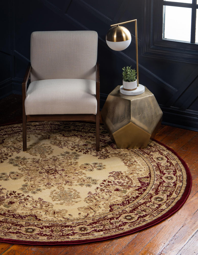 Versailles Elegance Collection Area Rug - Marly Round Cream lifestyle 7