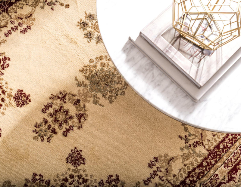 Versailles Elegance Collection Area Rug - Marly Round Cream lifestyle 12