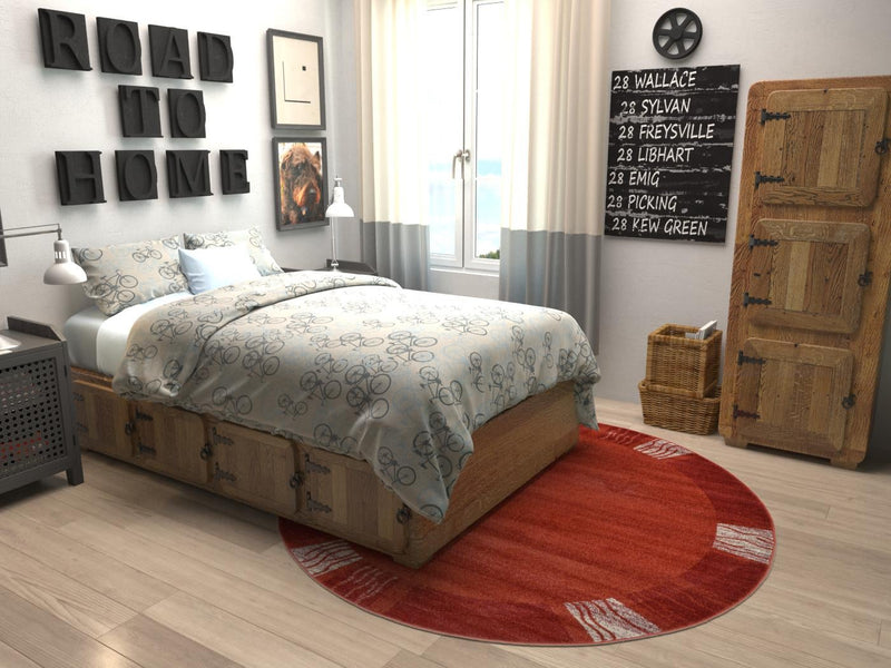 Studio Haven Collection Area Rug - Atelier Round Terracotta lifestyle 98