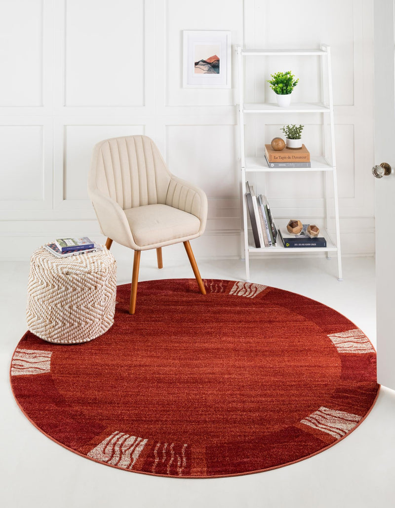 Studio Haven Collection Area Rug - Atelier Round Terracotta lifestyle 82
