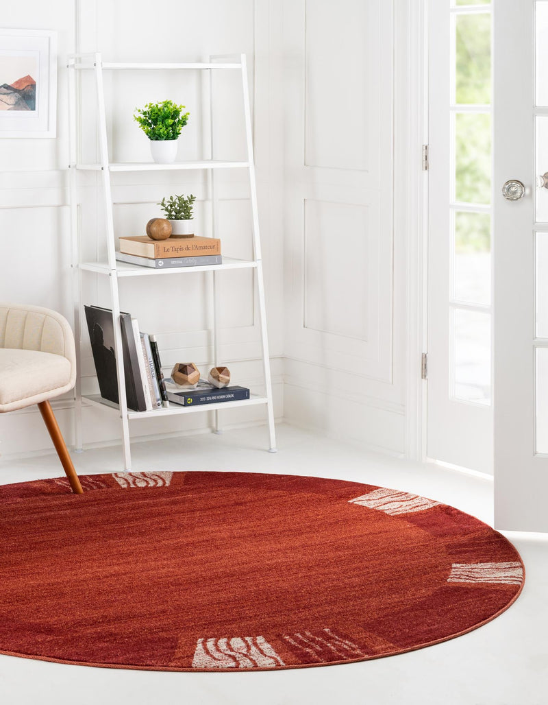 Studio Haven Collection Area Rug - Atelier Round Terracotta lifestyle 110