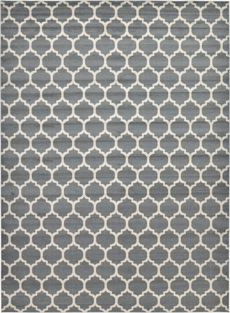 Lattice Gardens Collection Area Rug - Bloomfield (Dark Gray) Rectangle Dark Gray lifestyle 2
