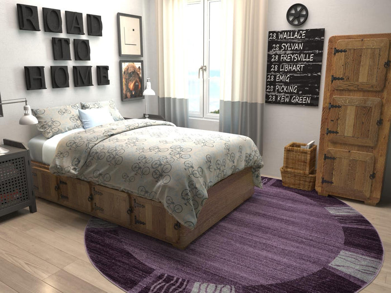 Studio Haven Collection Area Rug - Atelier Round Violet lifestyle 62