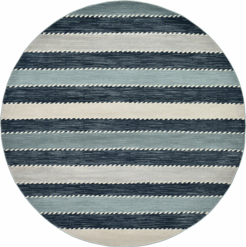 Zagros Oasis Collection Area Rug - Behbahan Round Blue lifestyle 29