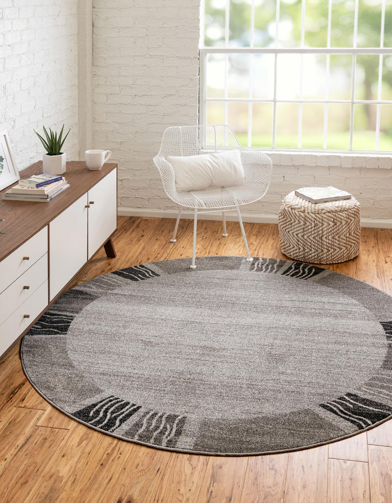 Studio Haven Collection Area Rug - Atelier Round Light Gray lifestyle 87