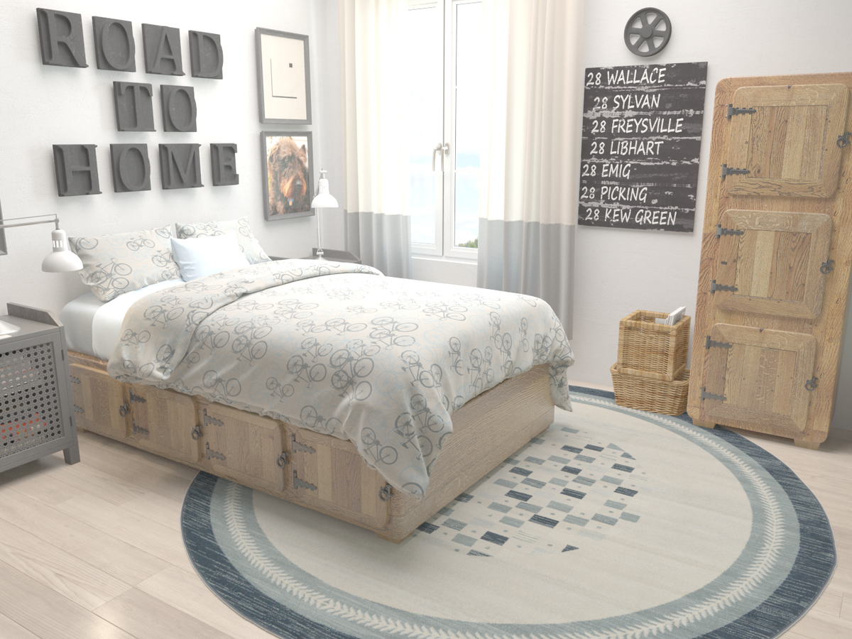 Zagros Oasis Collection Area Rug - Sanandaj Round Beige lifestyle 6