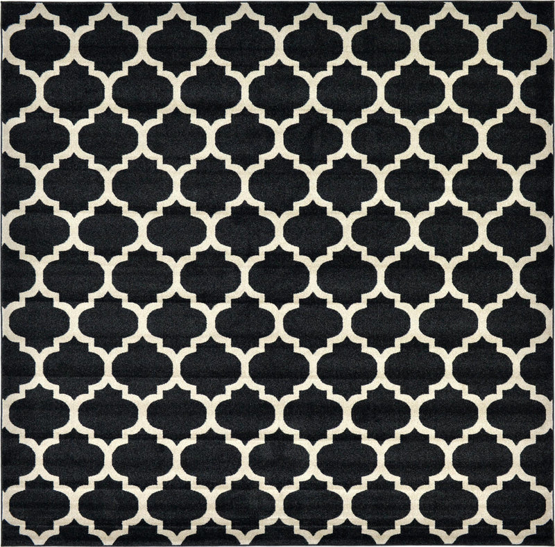 Lattice Gardens Collection Area Rug - Bloomfield (Black) Square Black lifestyle 16