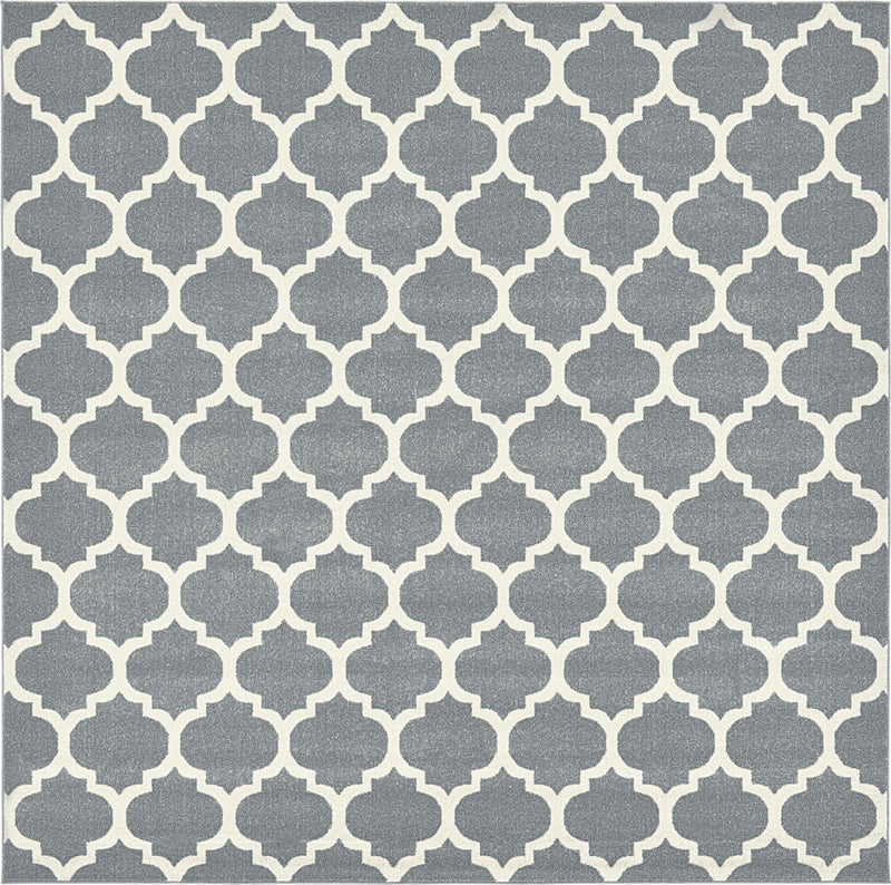Lattice Gardens Collection Area Rug - Bloomfield (Dark Gray) Square Dark Gray lifestyle 16