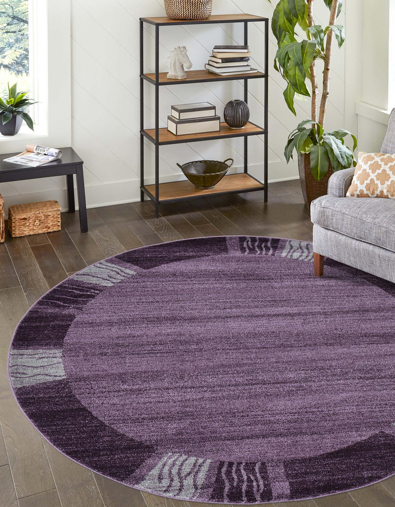 Studio Haven Collection Area Rug - Atelier Round Violet lifestyle 58